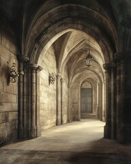Obraz premium Artistic concept of the Golden Ratio in architecture, symbolizing hidden knowledge. Light Academia aesthetic for scholarly use.