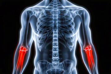 Ulna Bone Highlight &ndash; 3D Human Forearm Anatomy Illustration