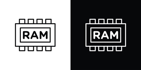 Ram memory icon symbol template for graphic and web design collection logo vector illustration