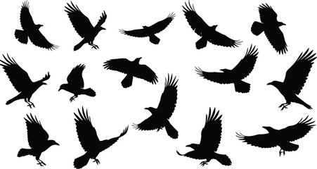 Silhouette vector illustration featuring a large, diverse collection of people of all ages in various standing, walking, and interacting poses, symbolizing community and everyday life.