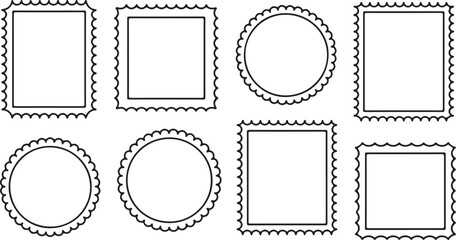 Collection of Decorative Frames with Scalloped Edges Perfect for Embellishments and Creative Design Projects