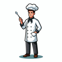 vector image of a full body male chef