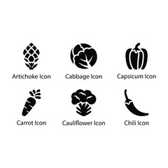 Artichoke, Cabbage, Capsicum, Carrot, Cauliflower, Chili, icon