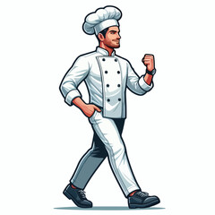 vector image of a full body male chef