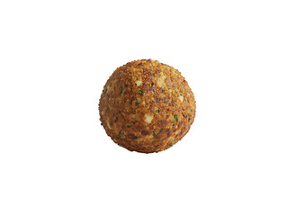 Single falafel ball isolated on white background isolated on transparent background