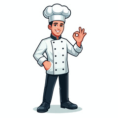 vector image of a full body male chef