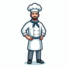 vector image of a full body male chef