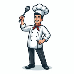 vector image of a full body male chef