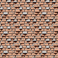 Obraz premium seamless texture for scrapbooking video games cracked brick wall pattern damage for creative projects post apocalyptic environments ideal for design backgrounds vintage rustic style deep structural fr