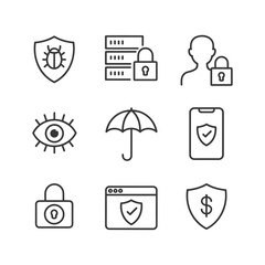 Security and Protection Icons for Safety
