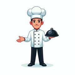 vector image of a full body male chef