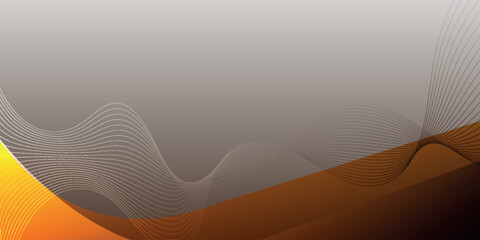 Fototapeta premium Yellow to Dark Brown Gradient Abstract Wave Background with Smooth Flowing Lines, Perfect for Elegant Web Banners, Business Presentations, Event Posters, Brochures, and Digital Product Templates