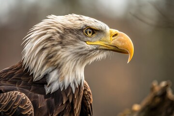 Obraz premium Bald Eagle Portrait, Close Up Showing Bird Of Prey Details
