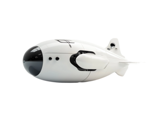 Futuristic white submarine isolated on white background isolated on transparent background