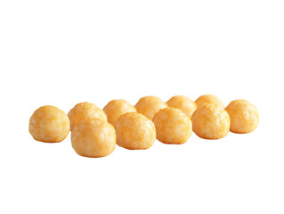 Fototapeta premium Golden round snacks isolated on white background isolated on transparent background