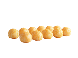 Golden round snacks isolated on white background isolated on transparent background