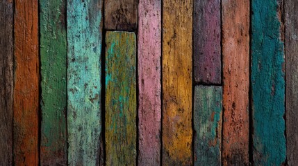 Old, rough, colorful wooden background