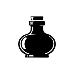 Potion Bottle Silhouette Vector Logo - Alchemist  Halloween Design