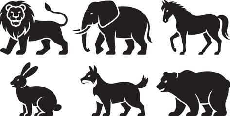 Wild Animal Silhouettes Collection A Set of Vector Illustrations for Wildlife Designs