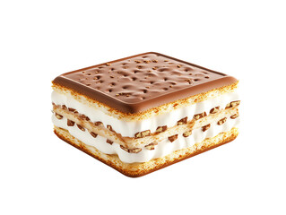 Chocolate ice cream sandwich isolated on transparent background
