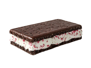 Ice cream sandwich raspberry isolated on transparent background