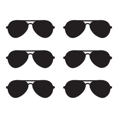 Six Black Silhouette Aviator Sunglasses Variations