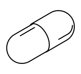 Isometric Pill Capsule Line Art