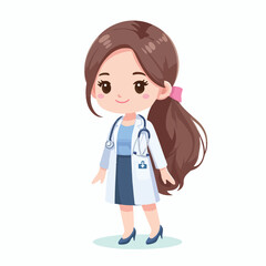 Fototapeta premium vector image of a full body female doctor