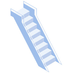 Isometric Escalator 2D Icon