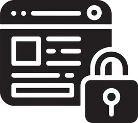 Fototapeta premium Website security concept with padlock icon representing protection and data privacy featuring a dark theme and minimalist design