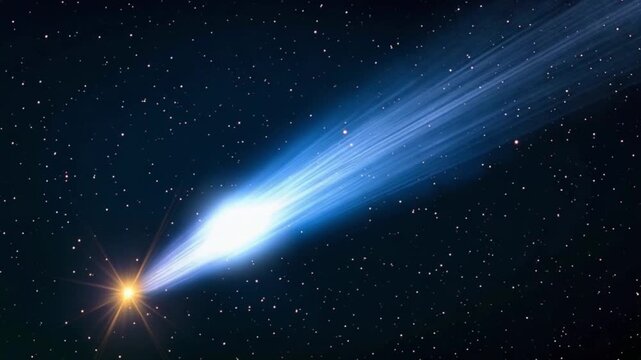 Explore the wonders of space as a comet glides through the galaxy. A captivating visual experience for anyone who loves astronomy. Discover the night sky. AI