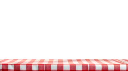 Obraz premium Red and white checkered cloth base isolated on transparent background