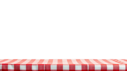 Red and white checkered cloth base isolated on transparent background