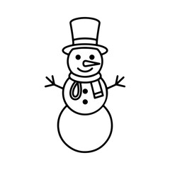 cute snowman icon for holiday greetings and seasonal celebrations