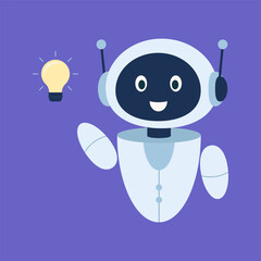 Cute chat robots expressing different emotions and actions