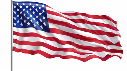 American flag waving in the wind isolated USA. American flag waving in the wind isolated background symbole of USA 