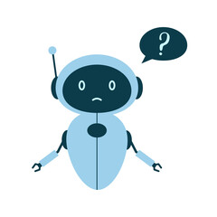 Various chat robots showing different moods, actions, and designs