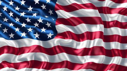 Fototapeta premium American flag waving in the wind isolated USA. American flag waving in the wind isolated background symbole of USA