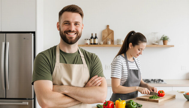 Happy Couple Cooking Together