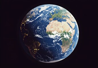 "Vibrant Watercolor Earth Globe with Abstract Minimalist Design and Hyper-Realistic Details"

