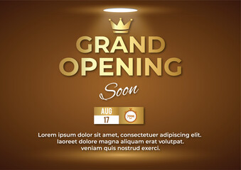 :uxury grand launch invitation design with spoltlight background