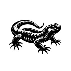 Fototapeta premium Black and White Stylized Lizard Illustration.