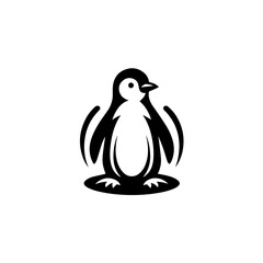 Obraz premium Stylized Black Penguin Logo Design.