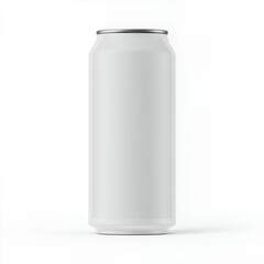 White Matte Beverage Can Mockup on Clean Background