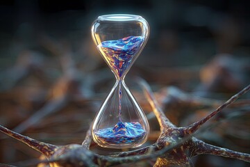 Abstract Hourglass With Neurons
