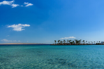 Panoramic view on a Red sea. Summer vacation