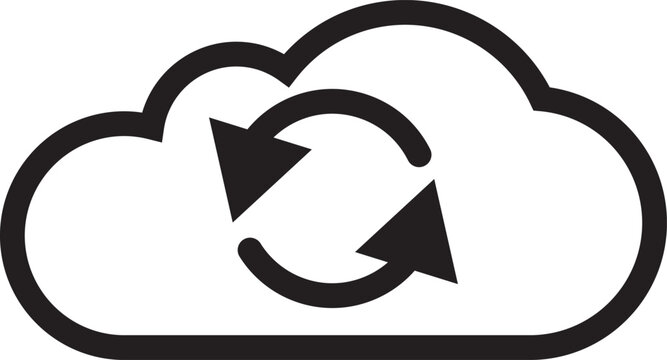  Flat Vector Icon of Circular Arrows for Sync, Refresh, or Repeat Process Design
