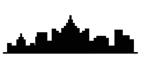 Fototapeta premium Classic Cityscape Silhouette Vector with Emblems for Traditional Art