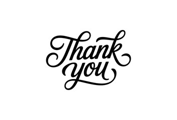 vector script and handwritten typography. Thank you vintage style lettering