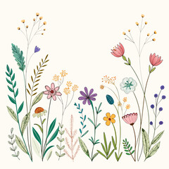 black-and-white-hand-drawn-wildflower-border--sim